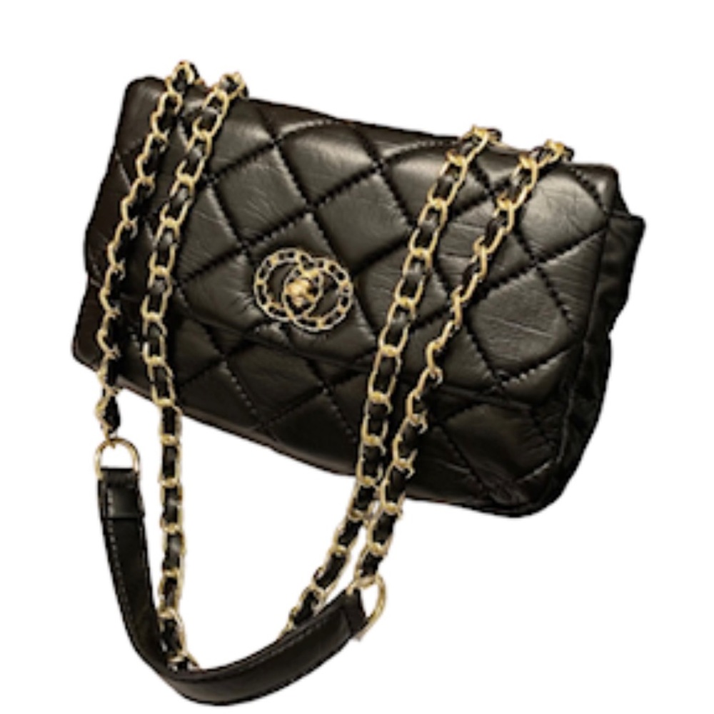 Black quilted Shoulder/crossbody Bag